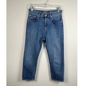 Daily Blue Hype Style Jeans Women 27 Blue EUC Button Fly Straight‎ Ankle 1001B